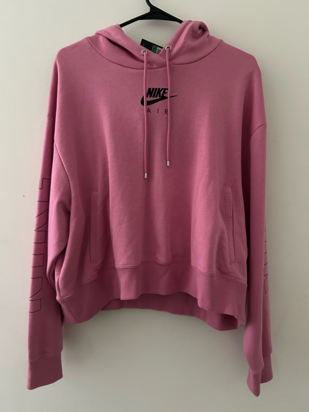 Nike Women's Rose Pink Hooded Sweatshirt with Nike Air Logo